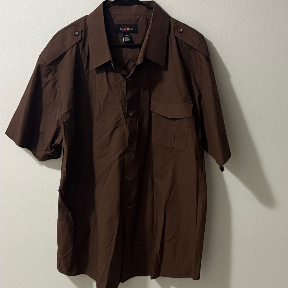 Brown Men's Casual Button Down Shirt